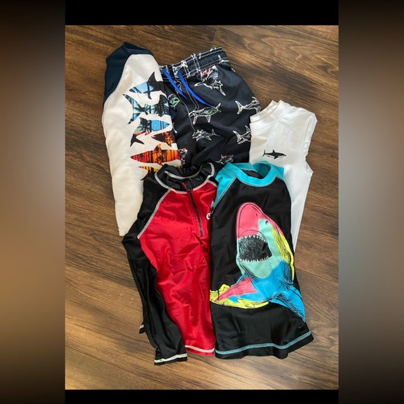 Other - Colorful Shark Print Swim Trunks